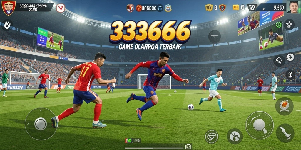 Gameplay intens dalam 333666 yang menampilkan aksi olahraga seru.