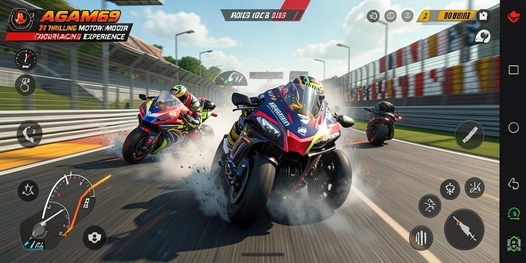 Screenshot AGAM69 menampilkan balapan motor yang mendebarkan.