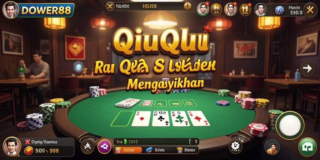 Tangkapan layar gameplay DOWER88 menampilkan aksi seru dalam permainan QiuQiu.