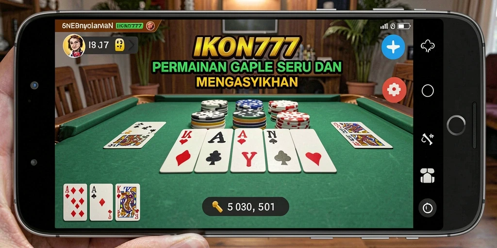 Tampilan gameplay seru dari IKON777 dalam permainan Gaple.