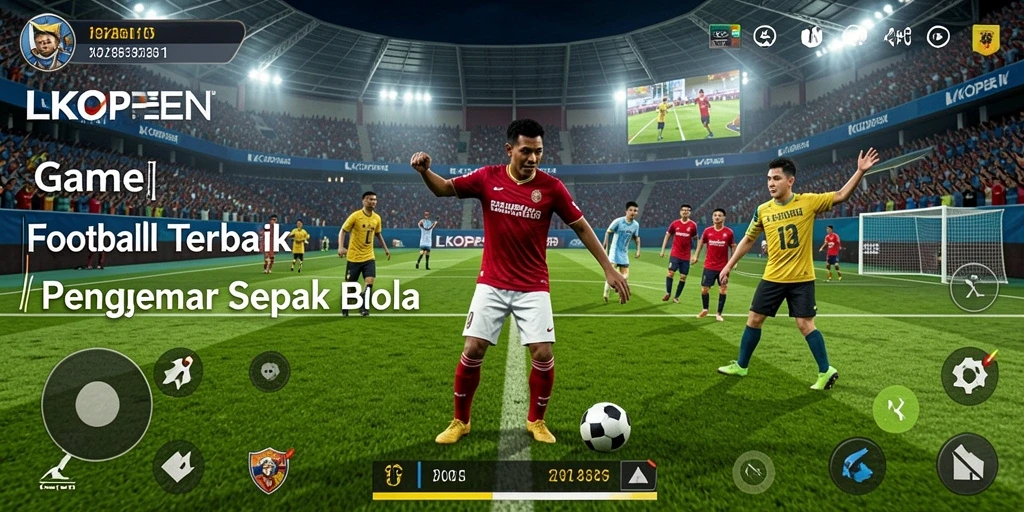 Gameplay LKOPEN yang mendebarkan dengan aksi sepak bola.
