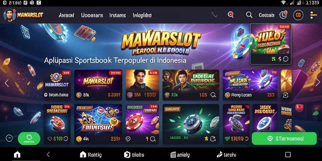 Tampilan gameplay MAWARSLOT dengan berbagai pilihan taruhan olahraga.