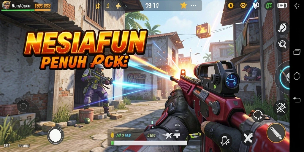 Tampilan gameplay menegangkan di NESIAFUN dengan aksi FPS yang intens.