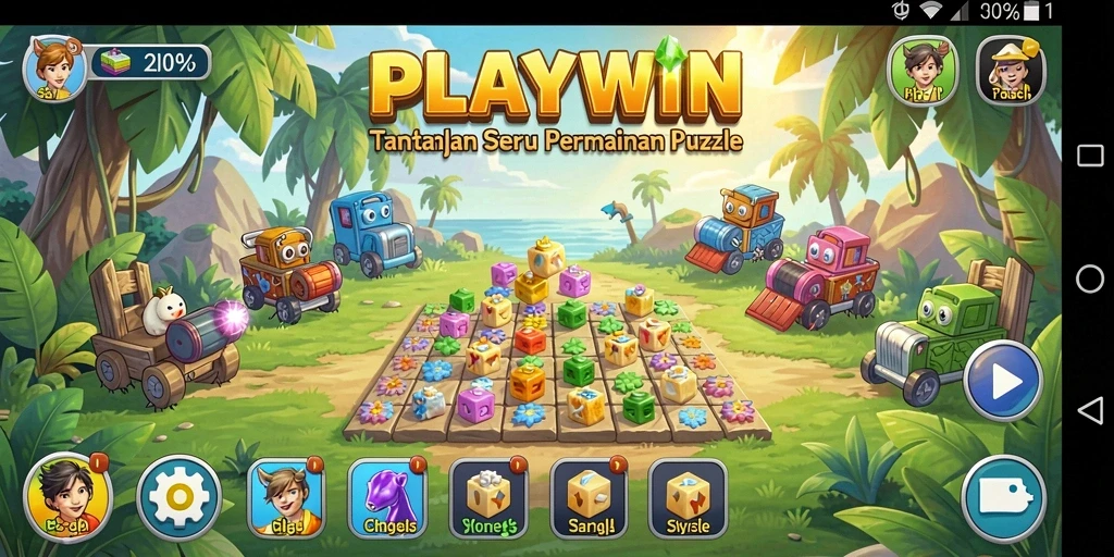 Tampilan gameplay utama PLAYWIN yang penuh tantangan dan keseruan.