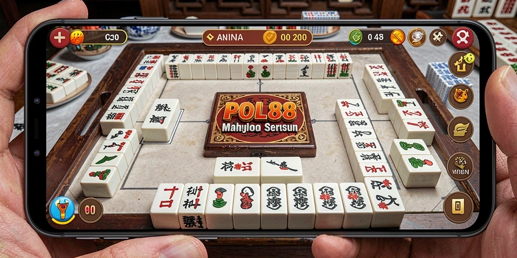 Tampilan gameplay menarik dalam POL88 saat bermain Mahjong.