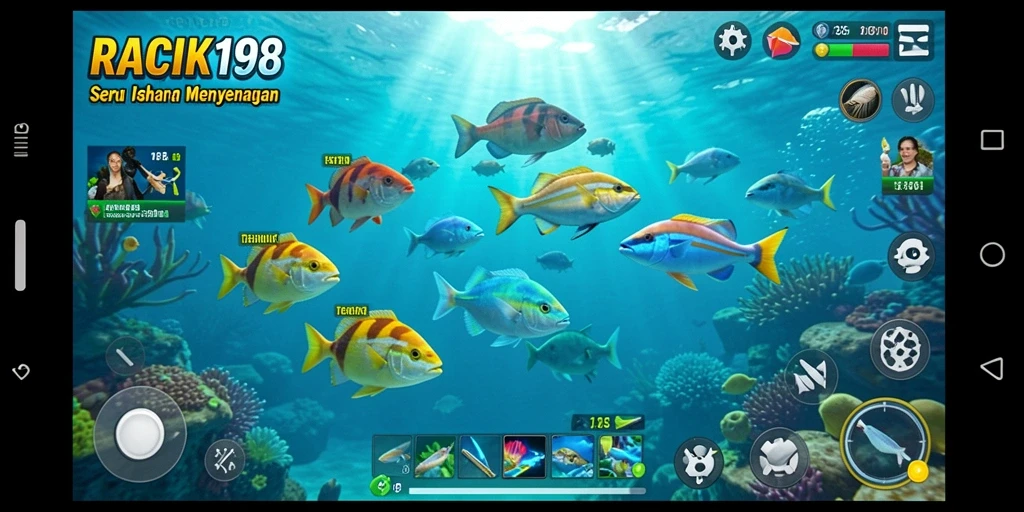 Tampilan screenshot gameplay Tembak Ikan RACIK198 yang seru dan menantang.
